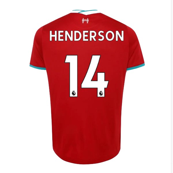 Camiseta Liverpool NO.14 Henderson Replica Primera Ropa 2020/21 Rojo